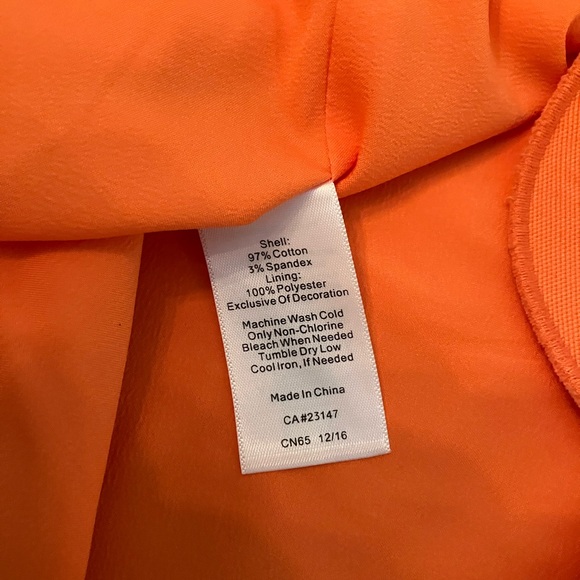 Talbots orange scalloped skirt with embroidery with side zipper - Picture 5 of 5